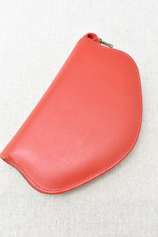 Vintage red leather partial manicure set