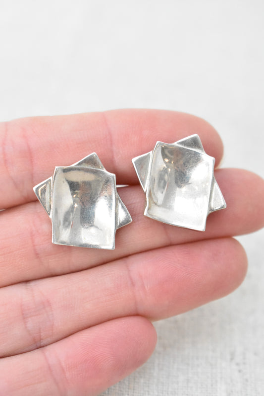 Silver (925) geometric earrings