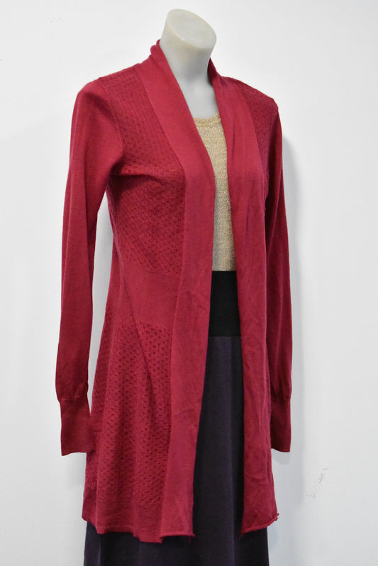 Preen cerise merino long cardigan, S