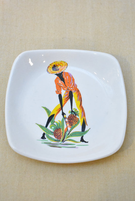Wade Pottery tropical fruit gatherers trinket dish 1950s