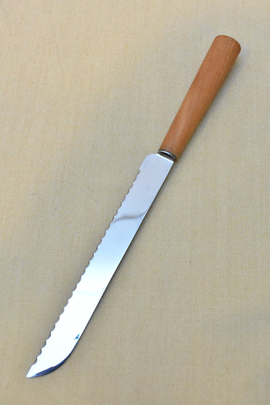 Komet Inox carved wood handle bread knife