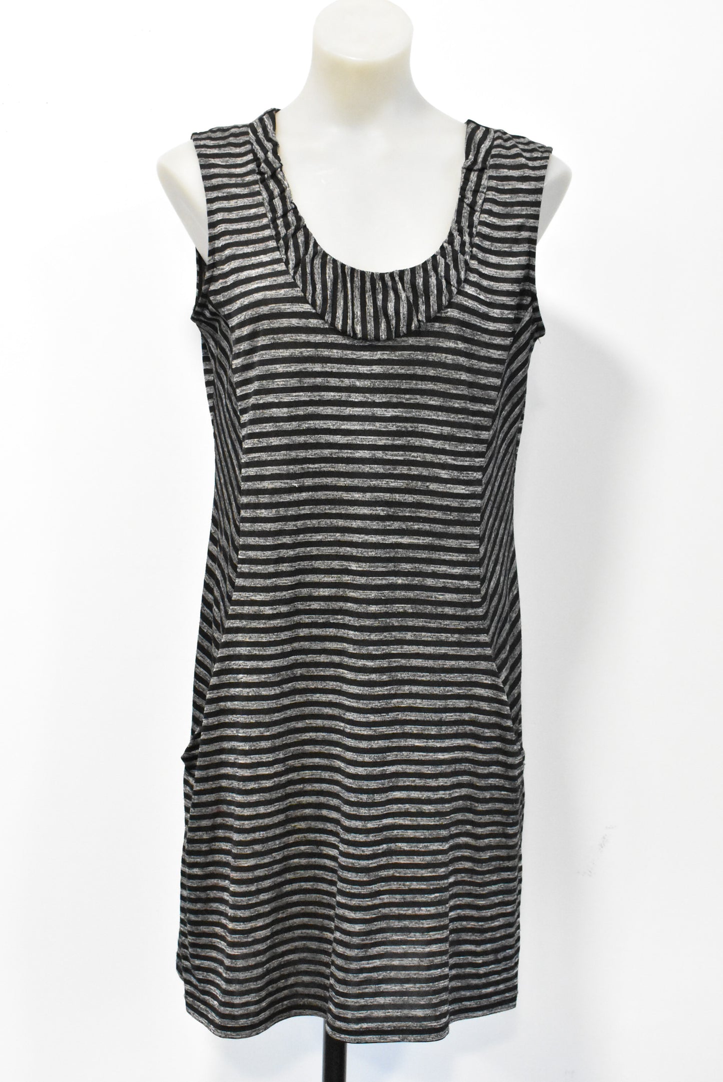 Red Head striped mini dress, M/L