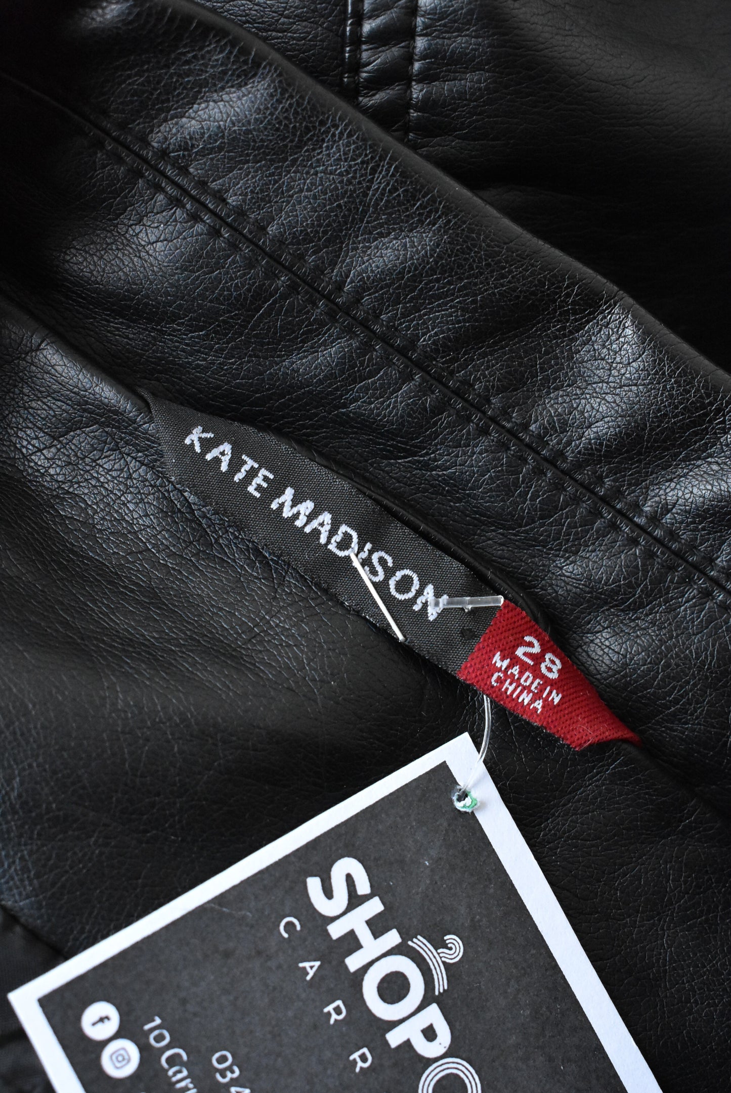 Kate Madison black synthetic jacket, Size plus (28)
