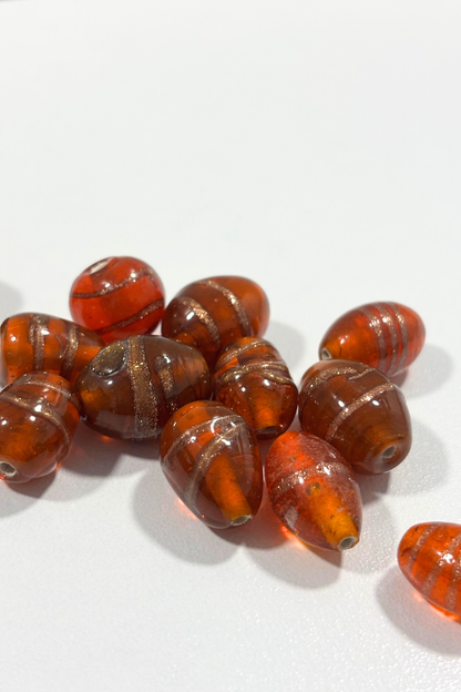 Sparkly orange glass beads