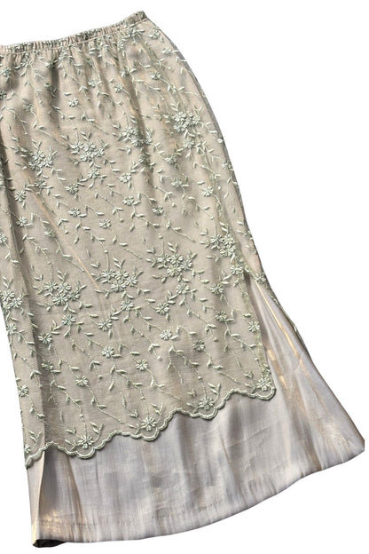 Cashews NZ made sage green mesh lace skirt, 12