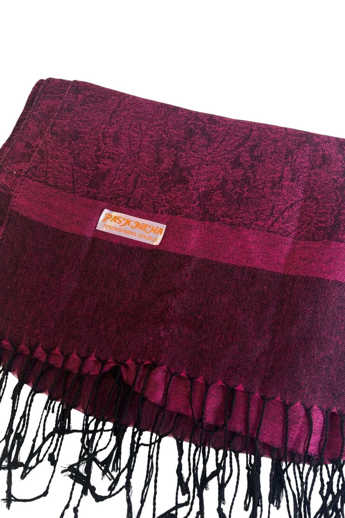 Pashmina + Silk deep fuchsia shawl