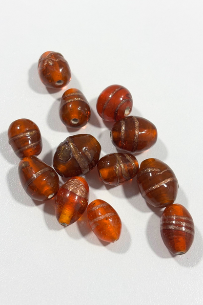 Sparkly orange glass beads