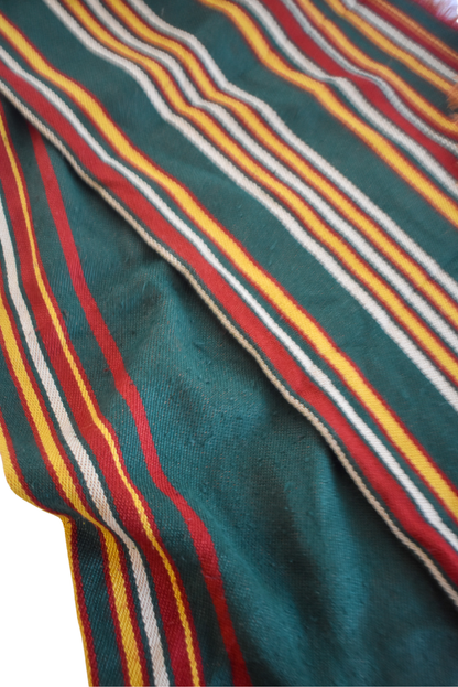 Vintage rustic striped wool scarf