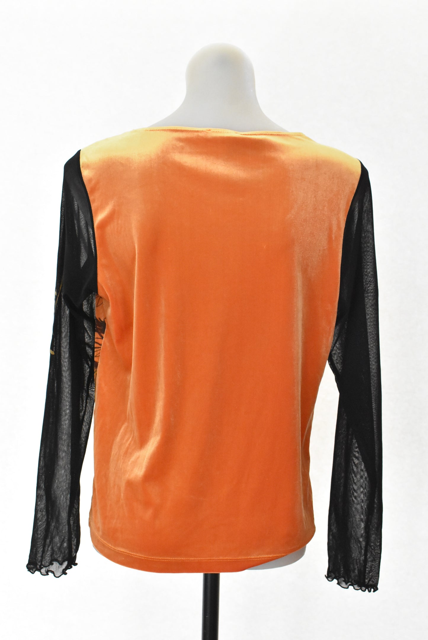 Vamp orange velvet top, 16 (retro)