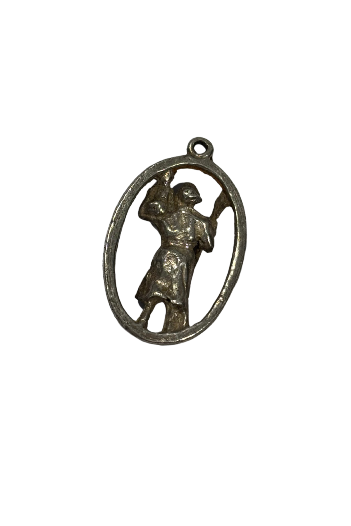 925 Silver man holding baby charm