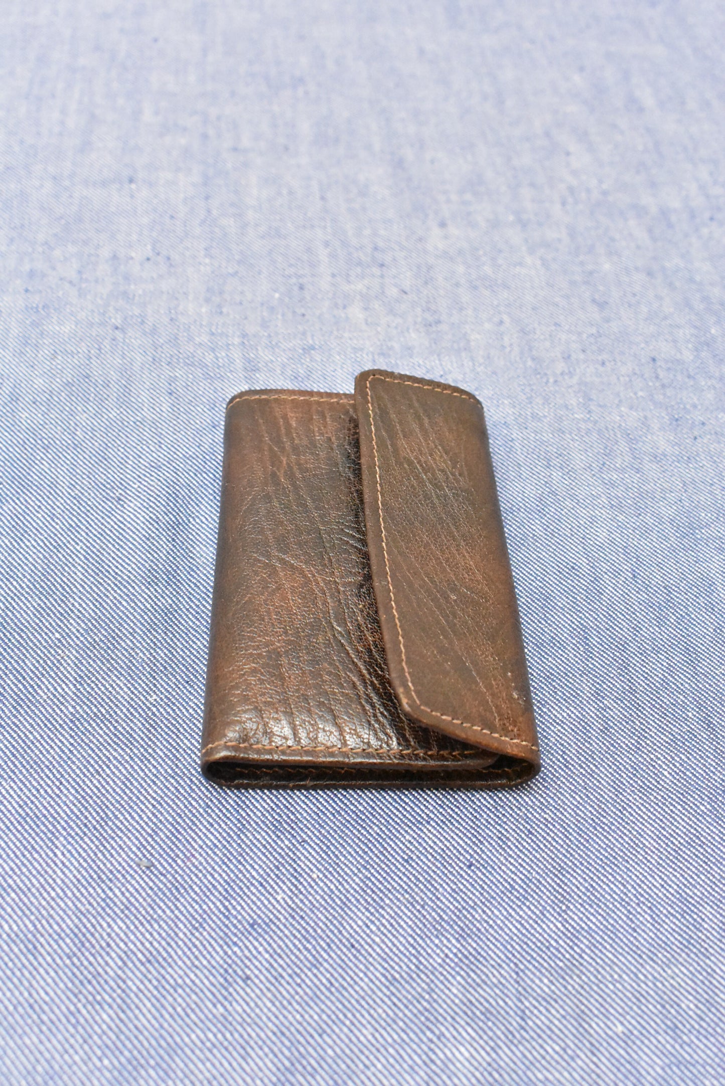 Vintage leather key ring wallet