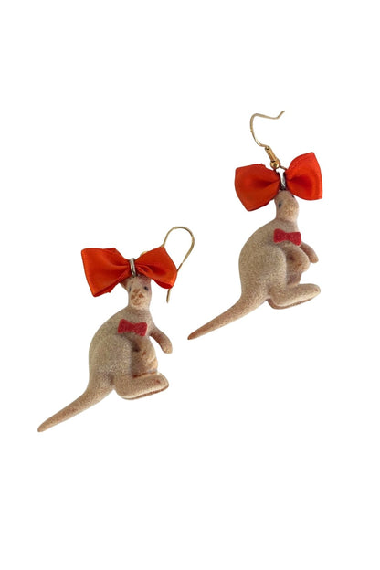 Vintage fuzzy kangaroo earrings