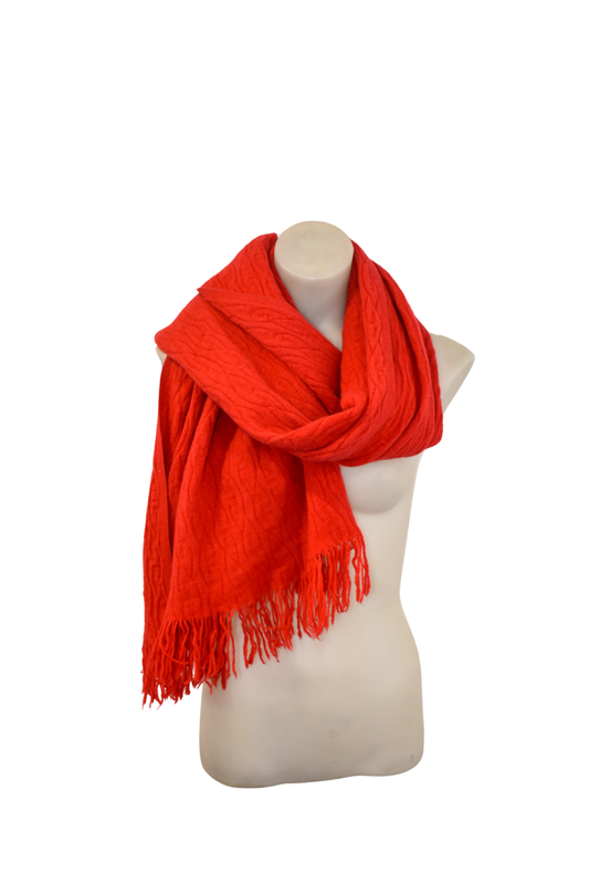 Red knit scarf
