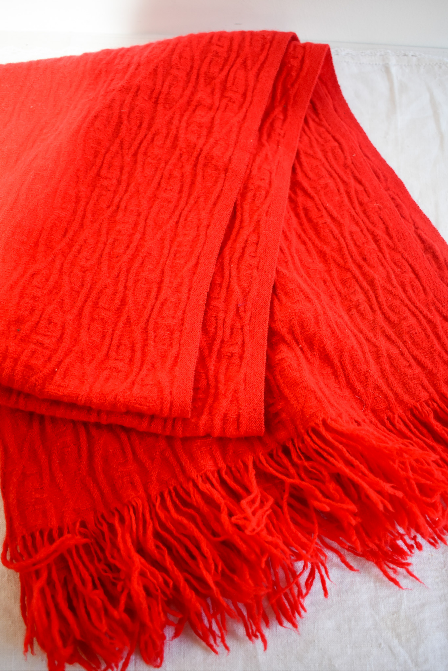 Red knit scarf