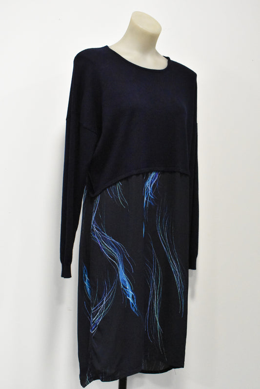Newport collection navy blue knitwear dress, M