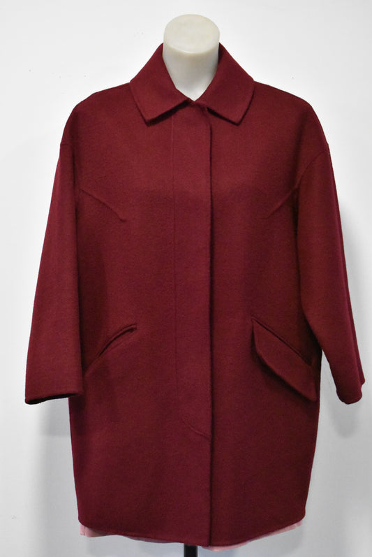 Zara Basic dark burgundy coat, M