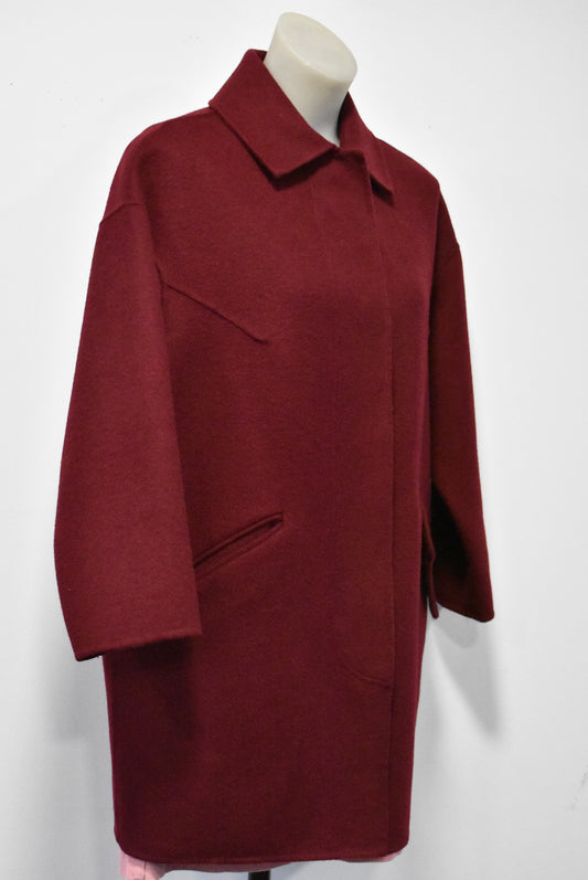 Zara Basic dark burgundy coat, M