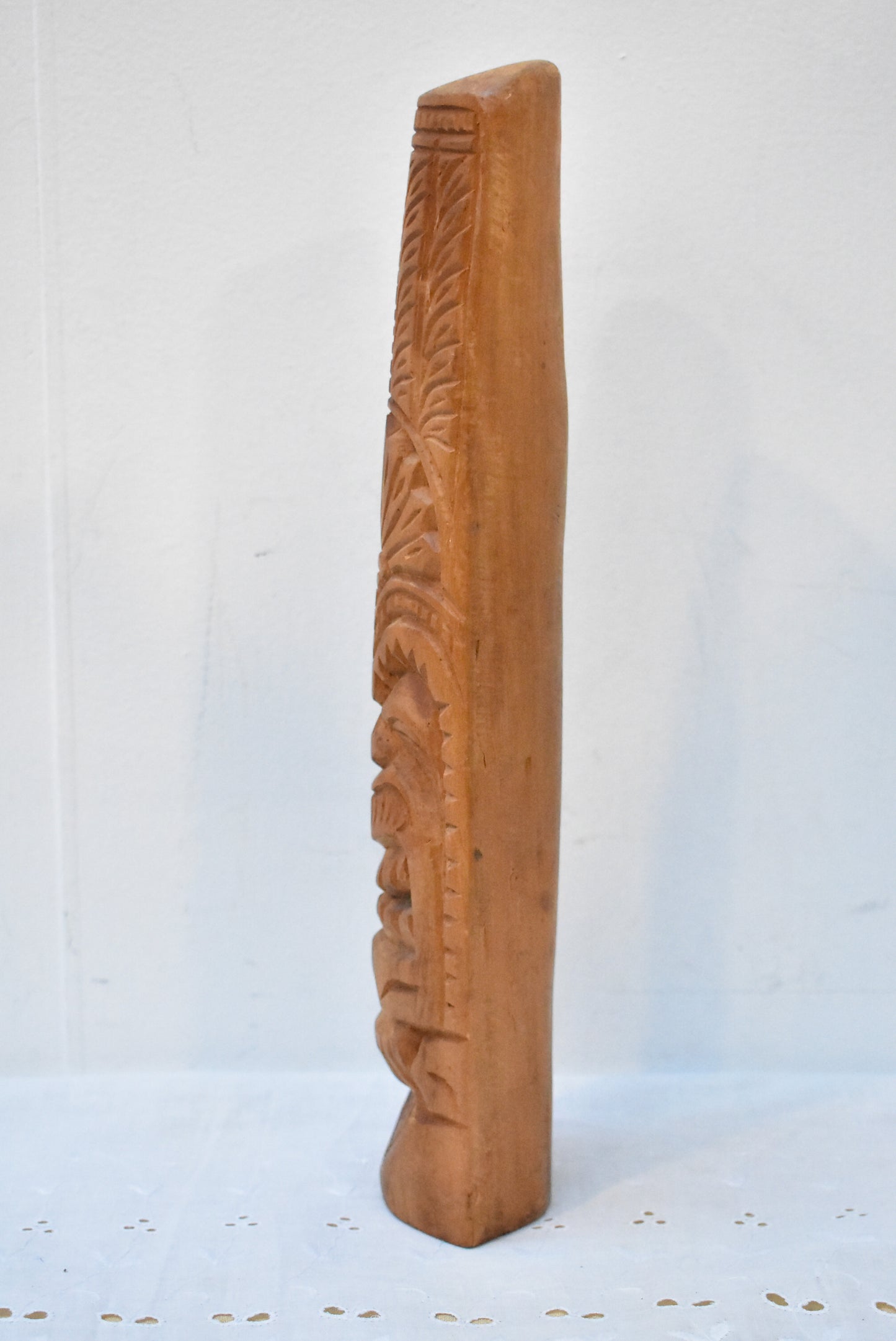 Hand carved wooden statue