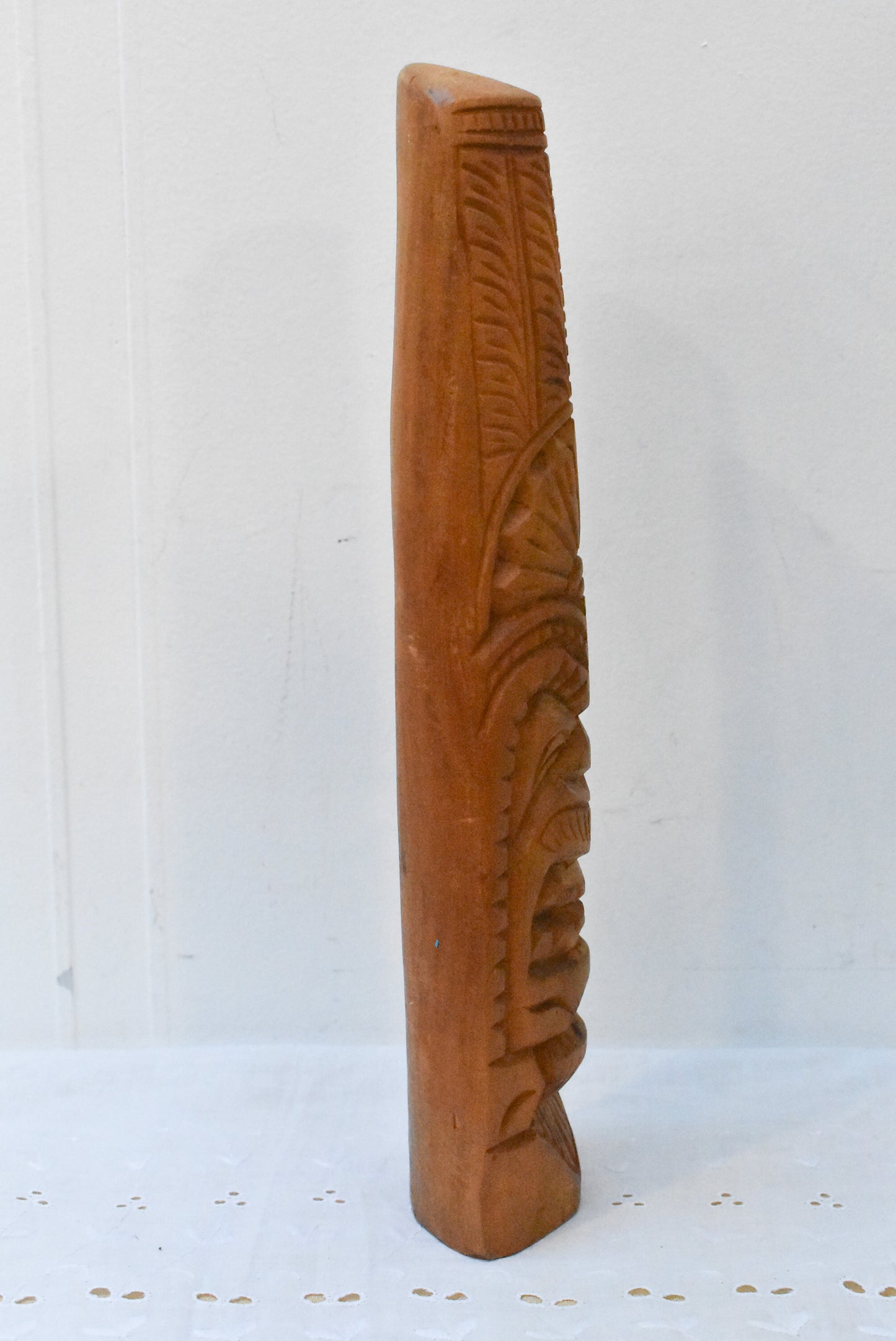 Hand carved wooden statue