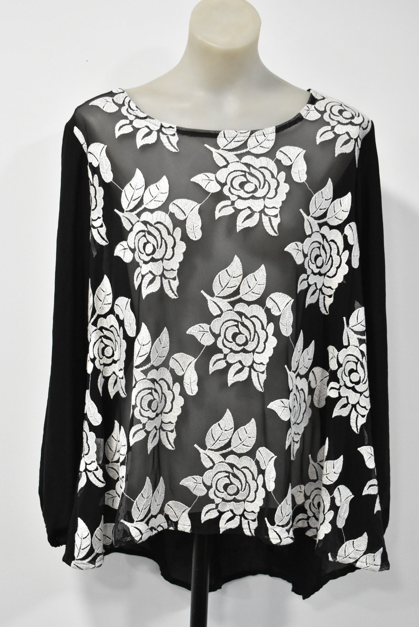 ChristinZ sheer with flowers top, M