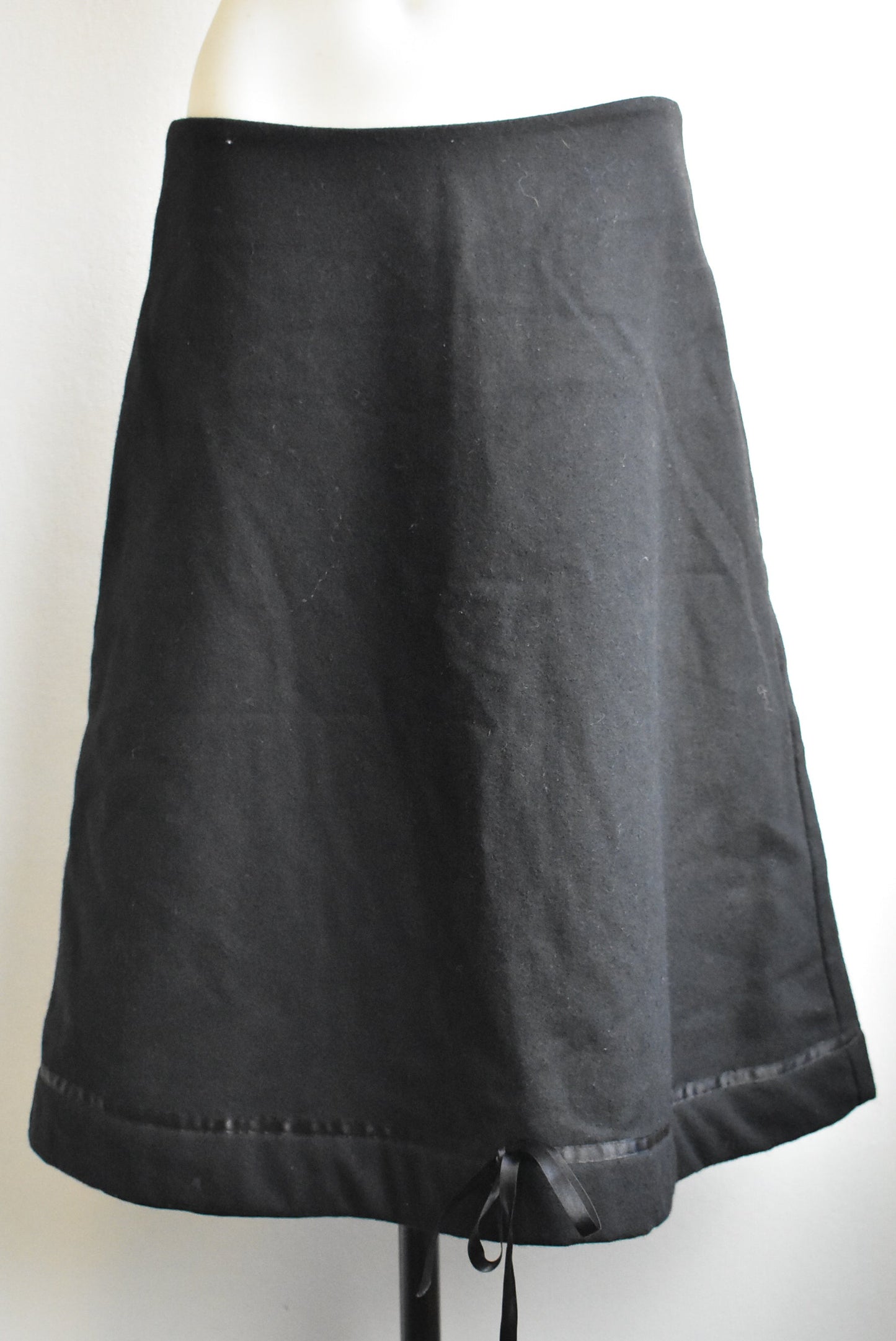 Voon wool-blend flared black skirt, size 10
