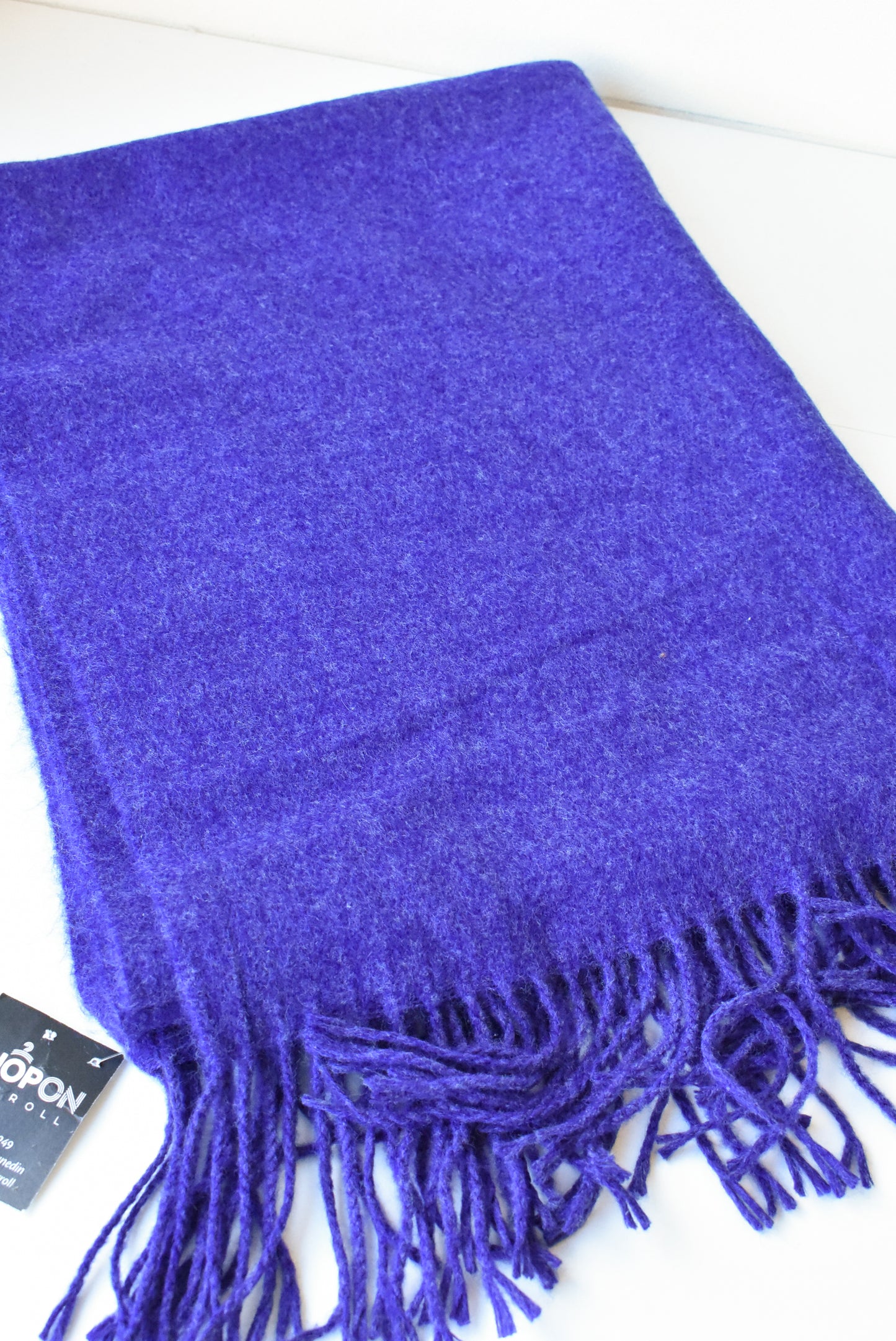 Purple knit scarf