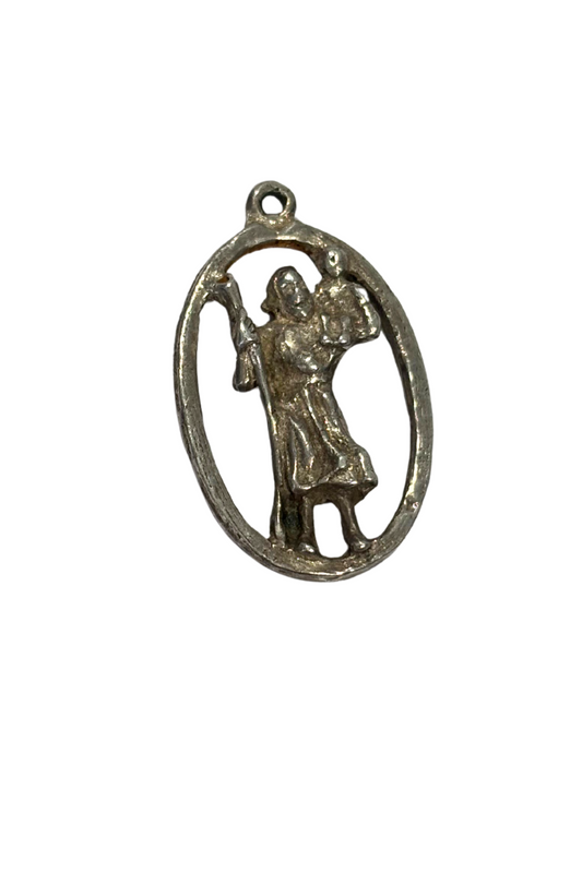 925 Silver man holding baby charm