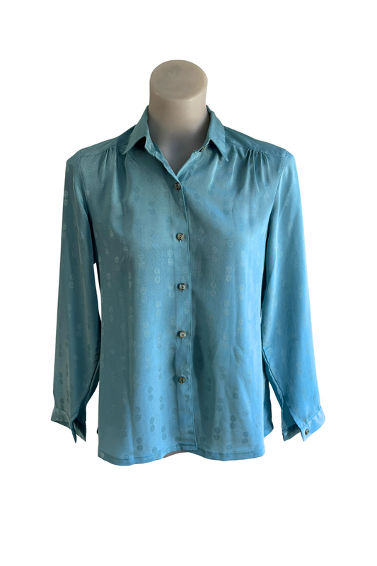 WK retro button up blouse, M