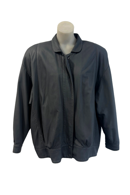 Marcol NZ made vintage lambskin grey leather jacket, 14