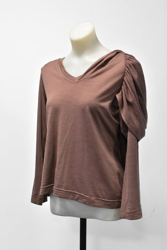 Annah Stretton 100% wool top with wrap detail, M