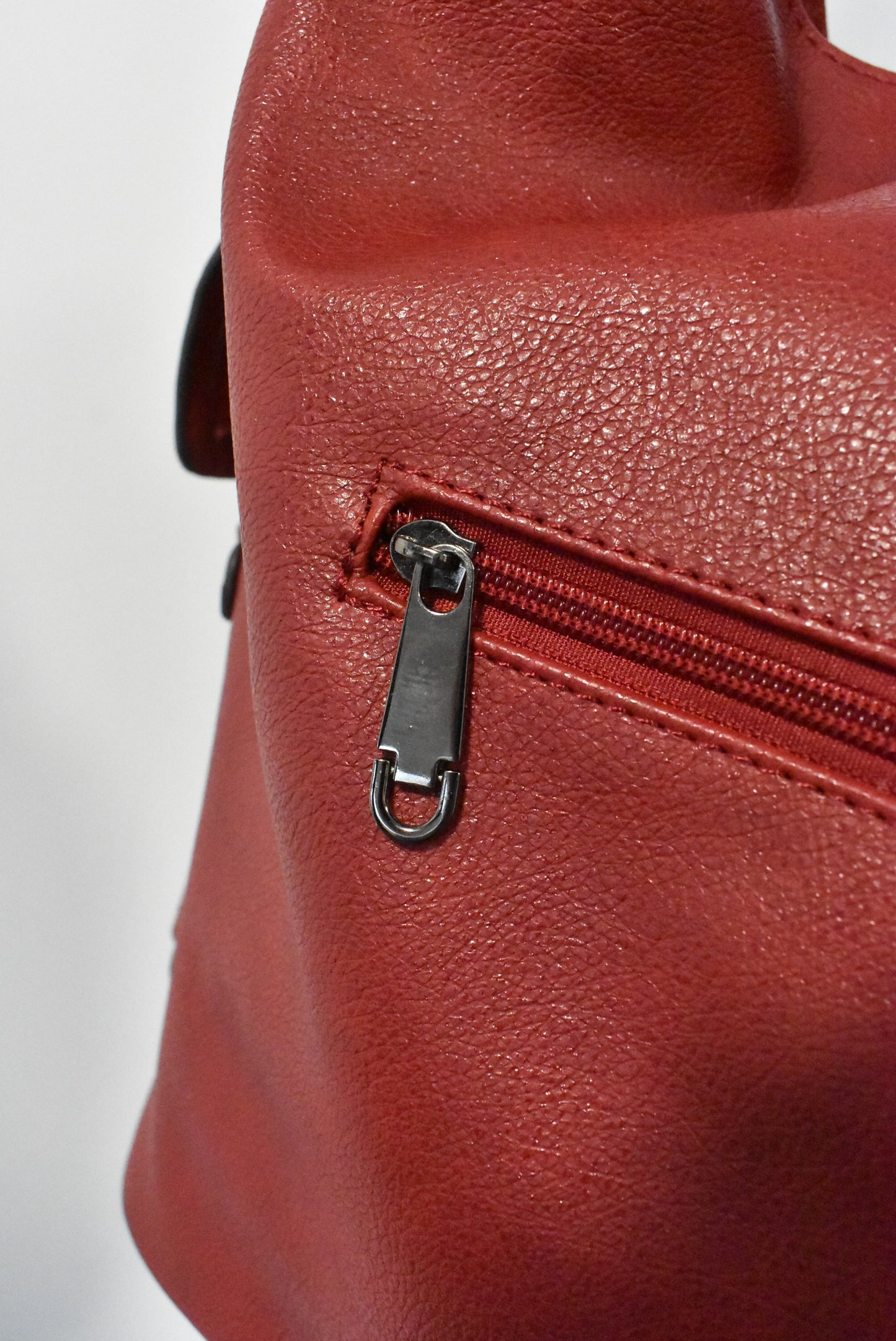 Large red shoulder bag