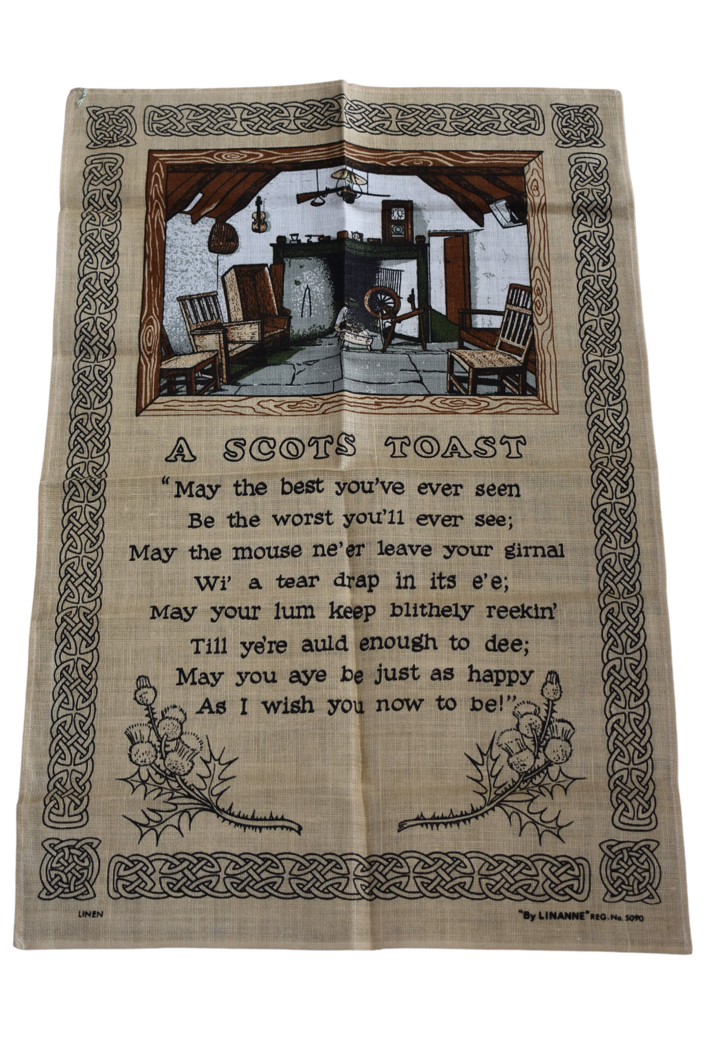 A Scots Toast linen tea towel