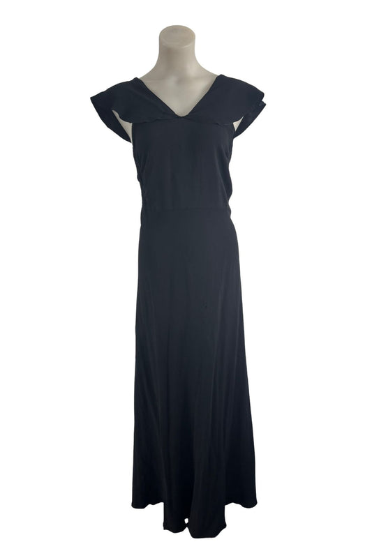 1930's black off the shoulder dress, XS
