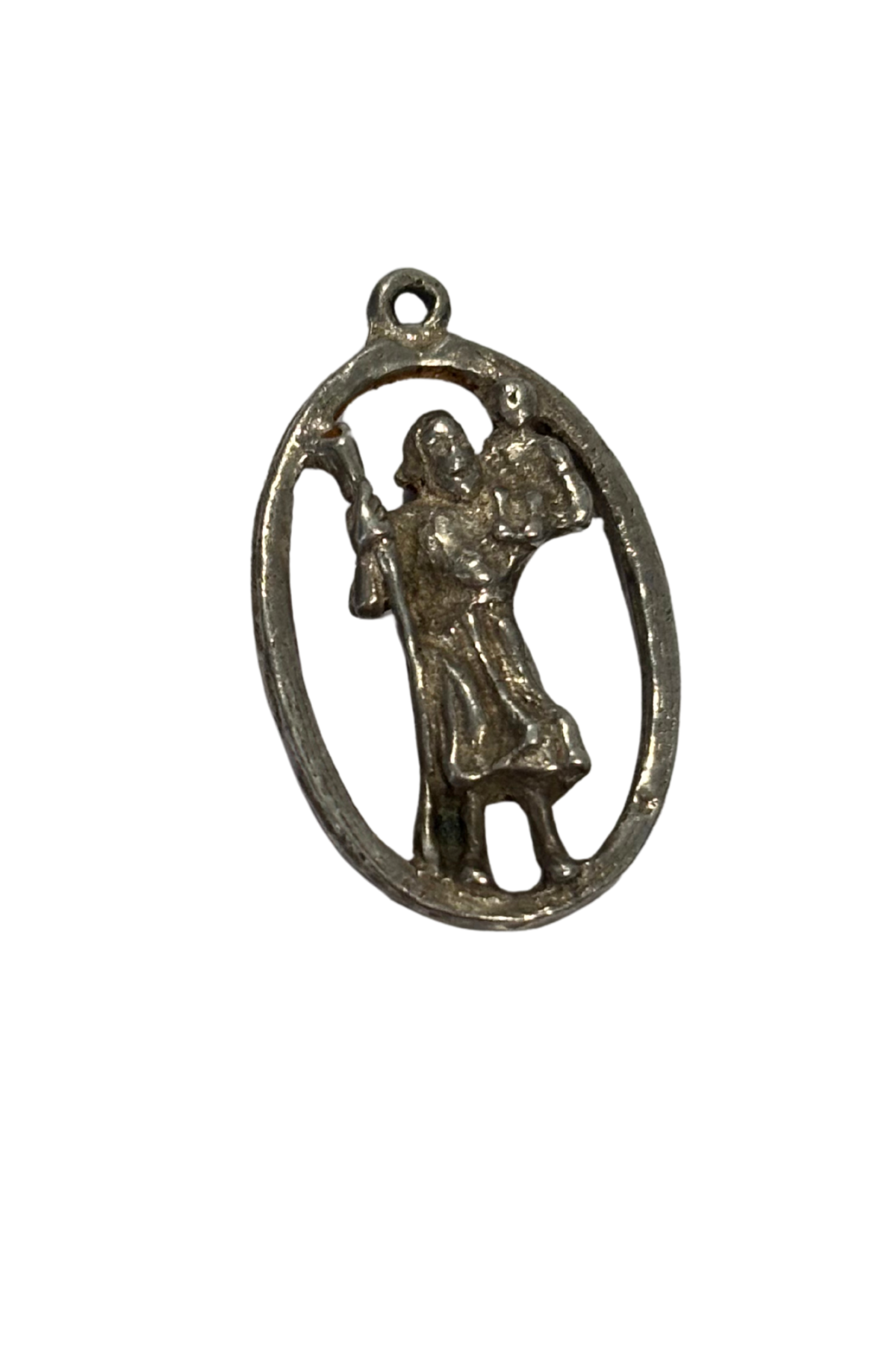 925 Silver man holding baby charm