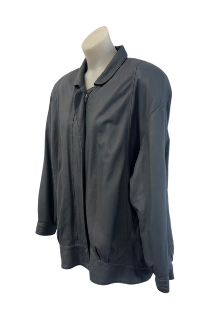 Marcol NZ made vintage lambskin grey leather jacket, 14