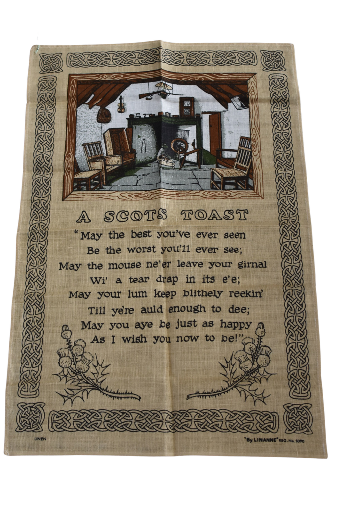 A Scots Toast linen tea towel