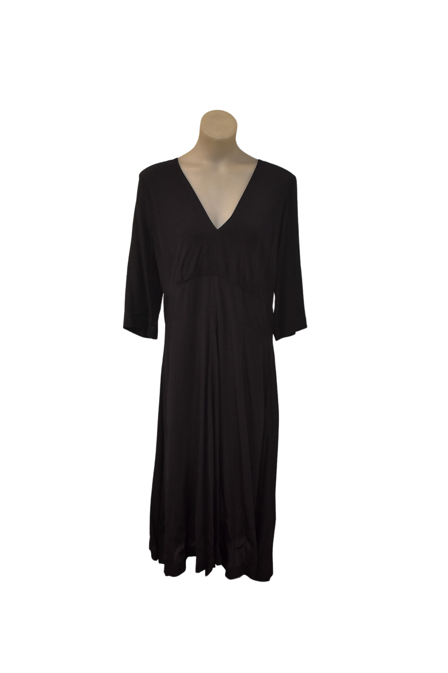 Caroline Sills NZ made black flowy dress, 14