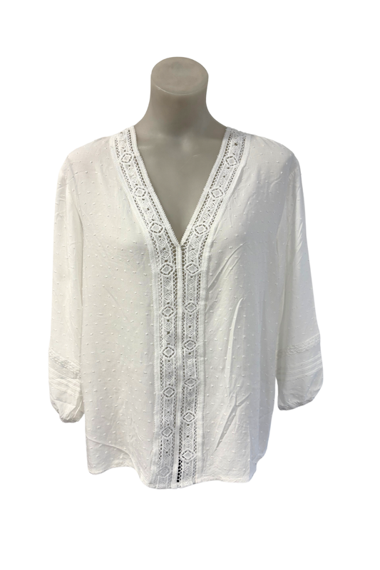 Halo + Hazard white blouse, L
