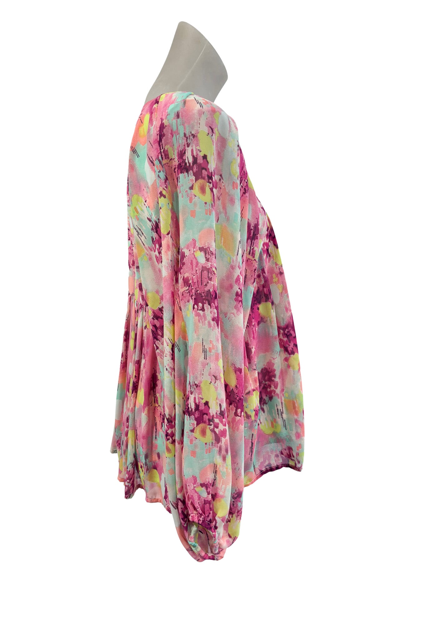 Augustine water colour flowy blouse, S