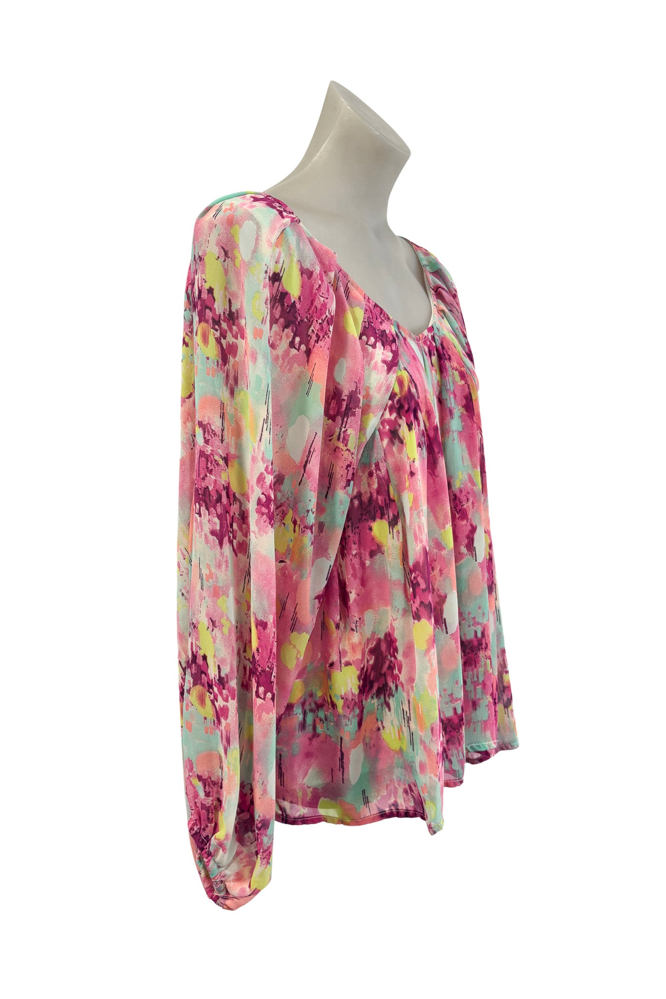 Augustine water colour flowy blouse, S