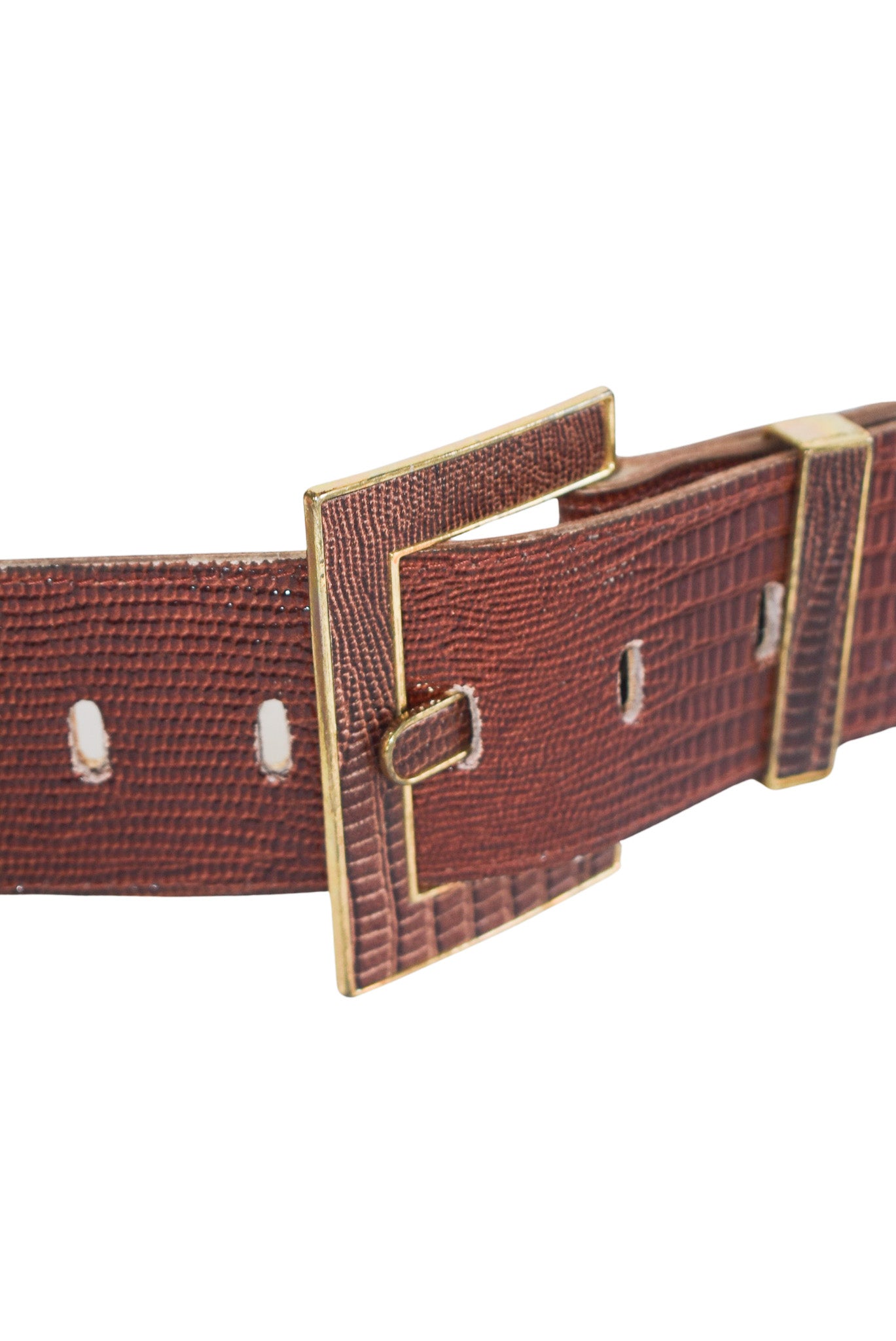 Vintage leather chunky belt