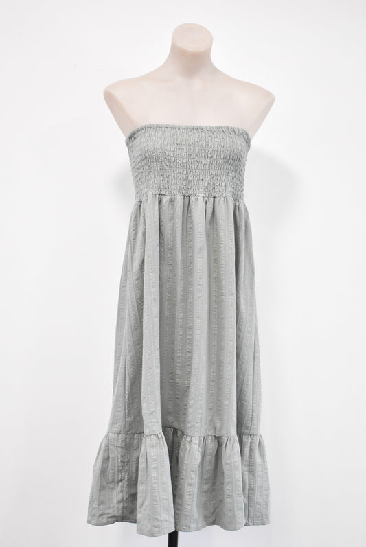 H&H cotton shirred bodice sleeveless dress, M