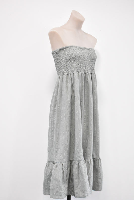 H&H cotton shirred bodice sleeveless dress, M