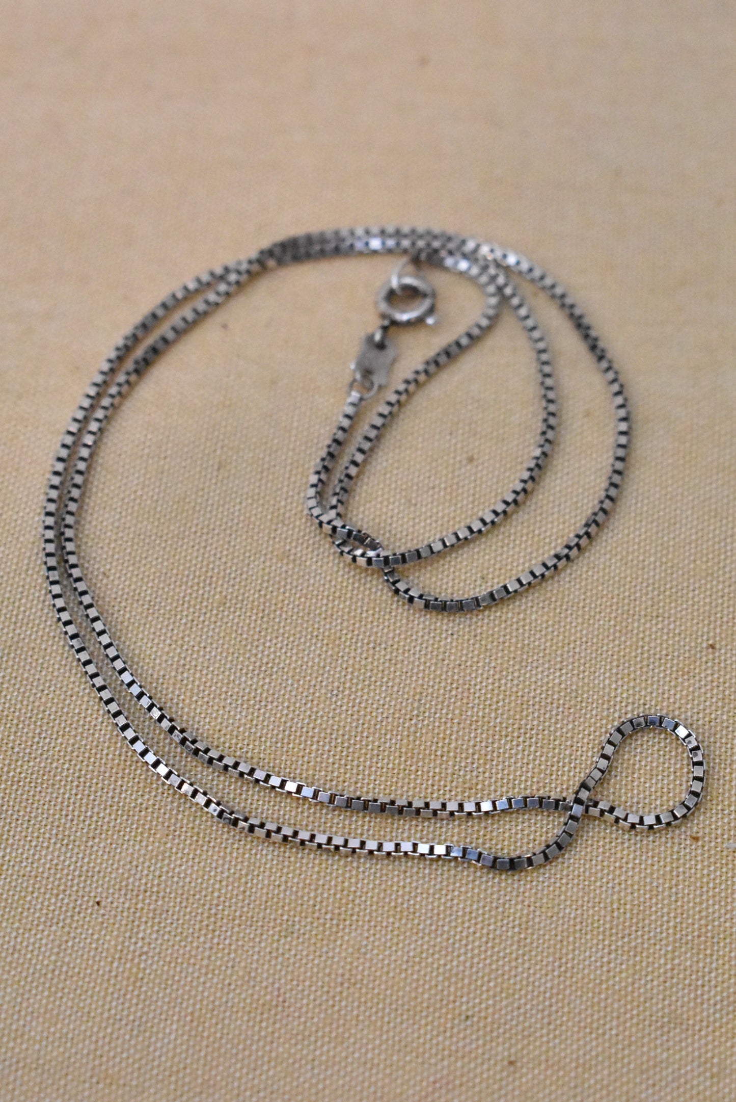 Sterling silver box chain 45cm