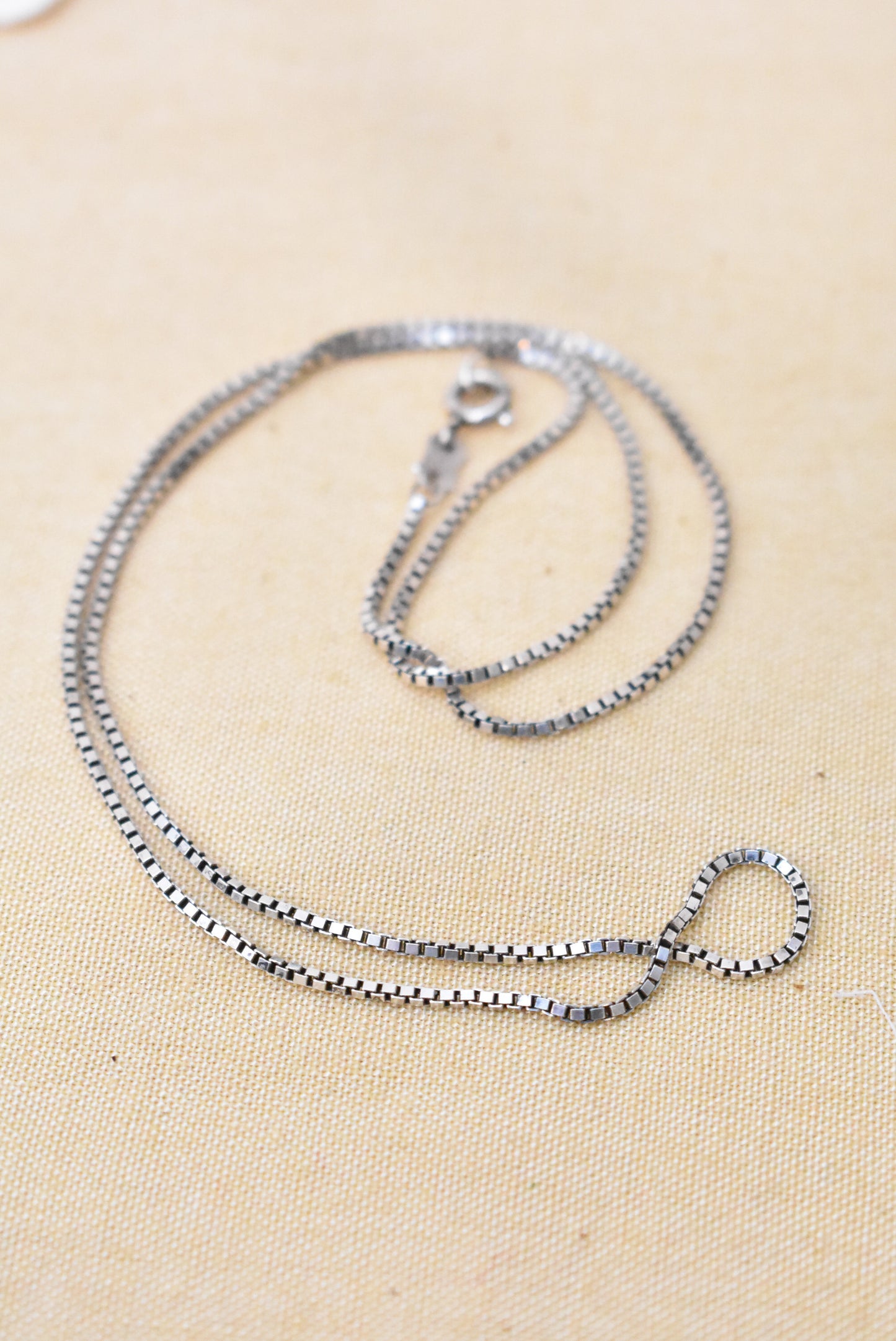 Sterling silver box chain 45cm