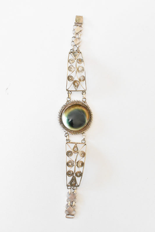 Vintage 1930's cannetille silver bracelet