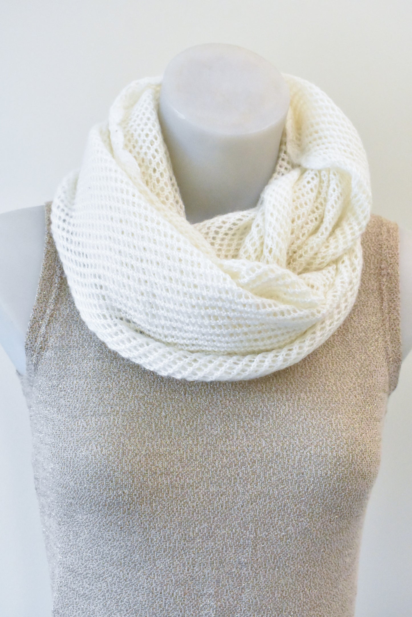 Cream circle scarf