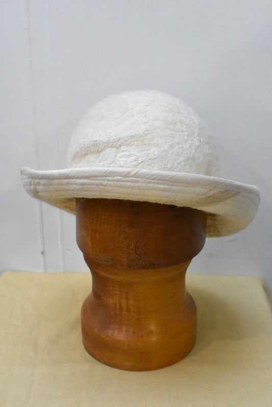 Handmade cream felted hat