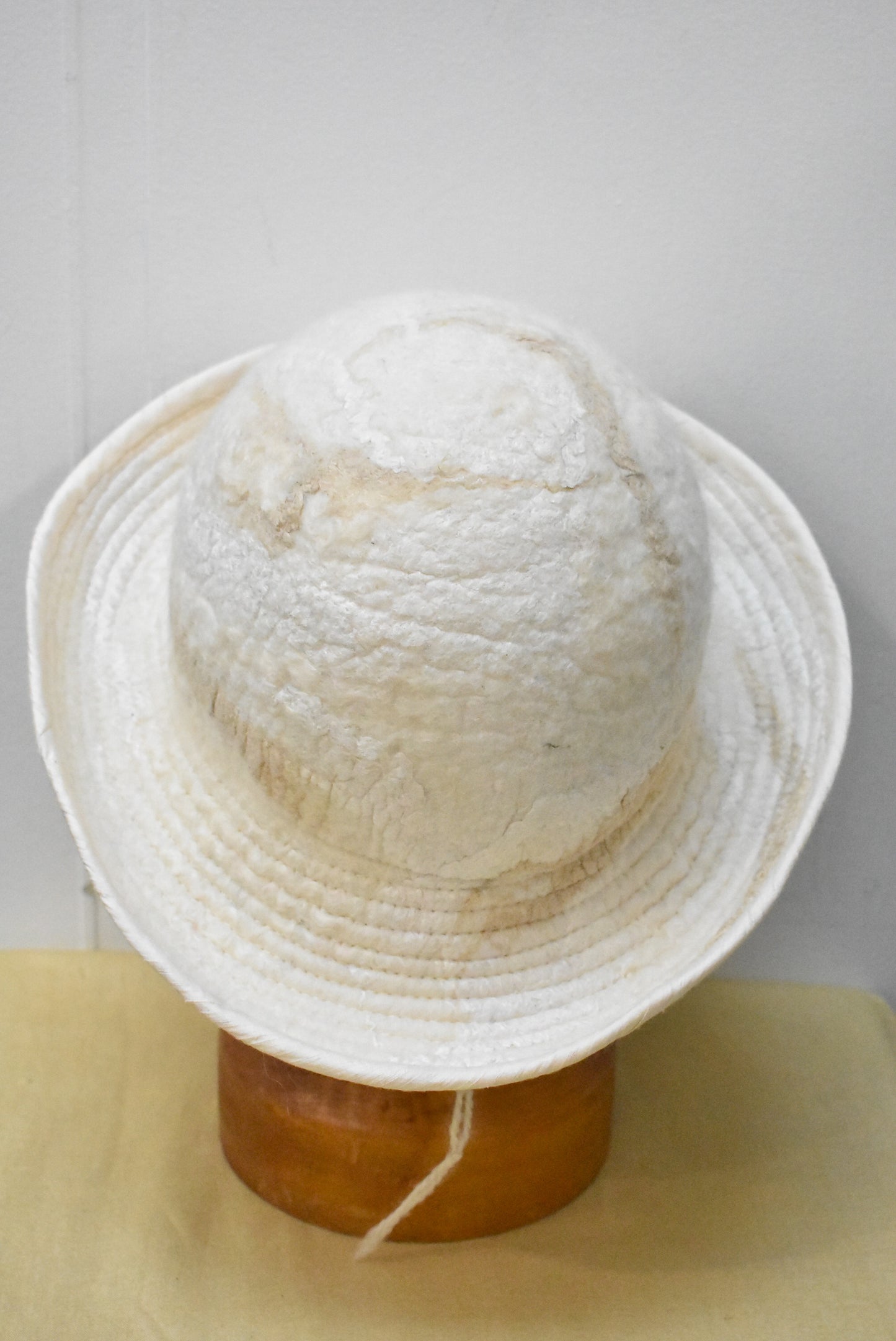 Handmade cream felted hat