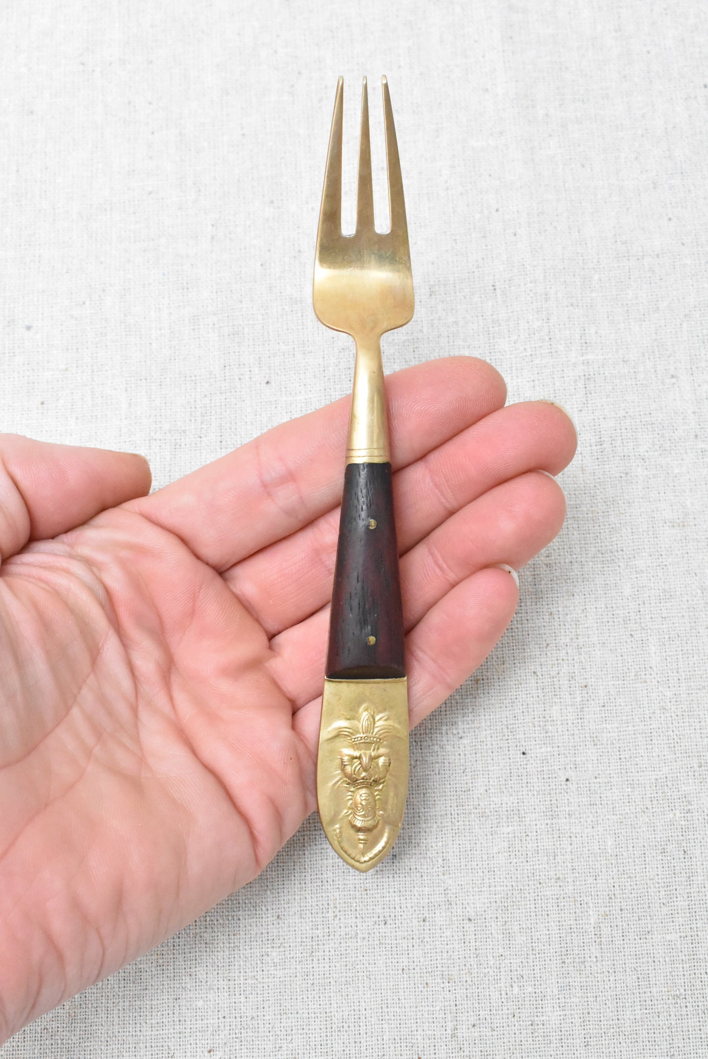 Solid bronze 6 seafood forks